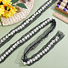 2Yards Netting Fabric Beaded Trim Ribbon OCOR-ME0001-64A-02-5