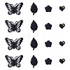 40Pcs 4 Styles Polyester Embroider Thread Iron on/Sew On Patches PATC-TA0001-45B-2