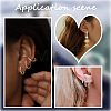 SUNNYCLUE 8 Pairs 4 Styles Brass Beaded Huggie Hoop Earrings for Women KK-SC0004-60-5