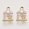 Light Gold Plated Alloy Charms X-ENAM-T009-43C-1