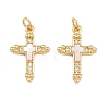 Brass Micro Pave Clear Cubic Zirconia Pendants CU-CBA9482-05G-02-1