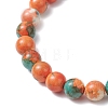 Dyed Synthetic Ocean White Jade & Turquoise Beaded Stretch Bracelets for Men Women BJEW-JB12372-02-4