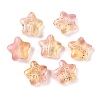 Transparent Spray Painted Frosted Glass Beads X2-GLAA-NH0003-01B-1