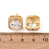 Brass Micro Pave Cubic Zirconia Stud Earrings for Women EJEW-F418-02G-5