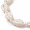 Natural Cowrie Shell Braided Beaded Anklets AJEW-AN00516-01-4