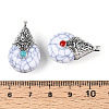 Tibetan Style Resin Pendants RESI-T022-16J-3