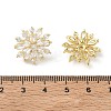 Snowflake Brass & Clear Cubic Zirconia Stud Earrings KK-CBA36A2-04G-5