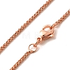 1.5mm Rack Plating Brass Wheat Chain Necklaces for Women Men MAK-L044-57RG-2