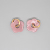 Vintage Cute Acrylic Resin Flower Earrings with Metal Hoops Jewelry ST5905098-1