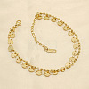 304 Stainless Steel Sequin Disc Link Chain & Ball Chain Double Layer Anklets for Women FS-WG0AA08-01-1