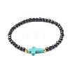Infinity & Cross Braided Bead Bracelets Set for Girl Women BJEW-JB06957-3