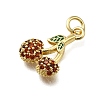 Brass Micro Pave Clear Cubic Zirconia Pendants ZIRC-I070-036G-2