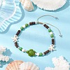 Dyed Synthetic Turquoise Turtle Anklets AJEW-AN00633-2