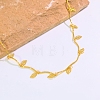 Brass Leaf Fringe Wave Bar Link Chain Long Necklaces for Women XF0394-1-2