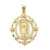 Brass Micro Pave Clear Cubic Zirconia Pendants KK-Z150-22G-02-1