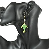 304 Stainless Steel with Glass Cylinder Seed Beads Dangle Earrings EJEW-MZ00815-7