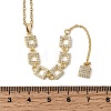 Brass Micro Pave Clear Cubic Zirconia Geometric Pendant Y Tassel Necklaces NJEW-P350-01C-G-5