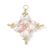 Glass Seed Beaded Star Pendants PALLOY-MZ01165-01-1