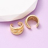 Brass Multilayer C-Shaped Cuff Earrings EJEW-D332-05D-G-2