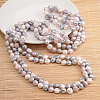 Natural Pearl Nuggets Beaded Necklace NJEW-P126-A-01B-01-3