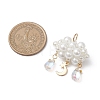 Pearlized Glass Pearl Beads Pendants PALLOY-MZ01101-03-2