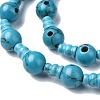 Synthetic Turquoise 3-Hole Guru Bead Strands G-K149-47-3