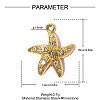 304 Stainless Steel Rhinestone Pendants STAS-OY015-46G-2