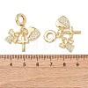 Ocean Brass Micro Pave Clear Cubic Zirconia European Dangle Charms KK-H278-03G-03-3
