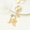 Alloy Rhinestone & Iron Keychain KEYC-YW00279-06-4