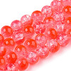 Transparent Crackle Baking Paint Glass Beads X1-DGLA-T003-01C-12-1