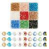 18 Strands 9 Colors AB Color Plated Transparent Glass Beads Strands GLAA-TA0004-44-1