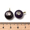 Natural Amethyst Flat Round Pendants G-H318-01G-A-05-3