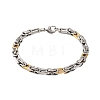 201 Stainless Steel Byzantine Chain Bracelets BJEW-B078-110GP-1