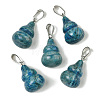 Dyed & Heated Natural Blue Agate Pendants G-B127-03P-06-2