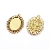 Tibetan Style Oval Alloy Pendant Cabochon Settings TIBEP-Q054-44AG-RS-1