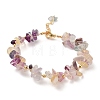 Natural Fluorite Chip Beaded Bracelets for Women BJEW-F478-01C-1