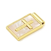 Rack Plating Brass Pave Shell Pendants KK-Z053-26G-01-2