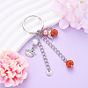 Glass Pearl & Alloy Keychian KEYC-YW00155-05-1