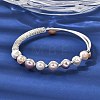 Brass Wire Wrapped Natural  Pearl Cuff Bangles for Women BJEW-D453-05S-2