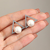 Elegant Triangle Brass Stud Earrings YL4507-2-1