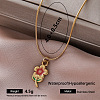 Vintage 304 Stainless Steel Enamel Pendant Necklaces for Women CT2063-2-1