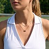 Sports 304 Stainless Steel Crystal Rhinestone Enamel Rugby Pendant Double Layer Necklaces for Women NJEW-A072-02G-1