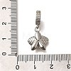 Brass Clear Cubic Zirconia Flower European Dangle Charms KK-M313-38P-01-3