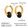 304 Stainless Steel Hoop Earrings with Natural Stone VR4605-4-1