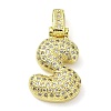 Brass Micro Pave Clear Cubic Zirconia Pendants KK-M279-01G-S-1