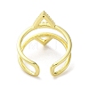 Brass Triangle Open Cuff Ring RJEW-A042-02-3
