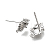 Brass Cubic Zirconia Stud Earrings Finding KK-Q048-15P-2