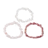 3Pcs 3 Styles Natural Mixed Gemstone Chips Stretch Bracelets Set BJEW-JB11060-02-4
