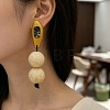 Wood & Glass Stud Earrings for Women WG46741-01-4