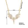 Sweet Wing Angel Brass Crystal Rhinestone Pendant Necklaces for Women RU5786-1